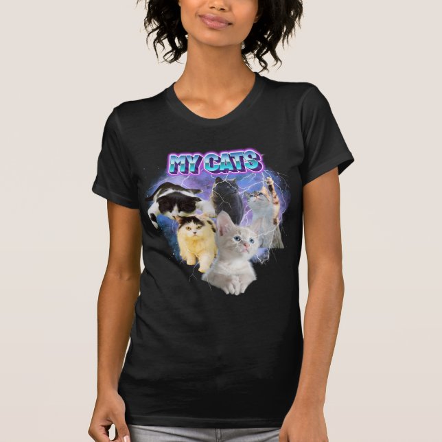 Camiseta Personalizar Tu propio gato Bootleg Foto estilo 90 (Anverso)