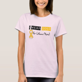 Camiseta Personalizar Yo Uso Cáncer De Cinta De Oro Para Ni
