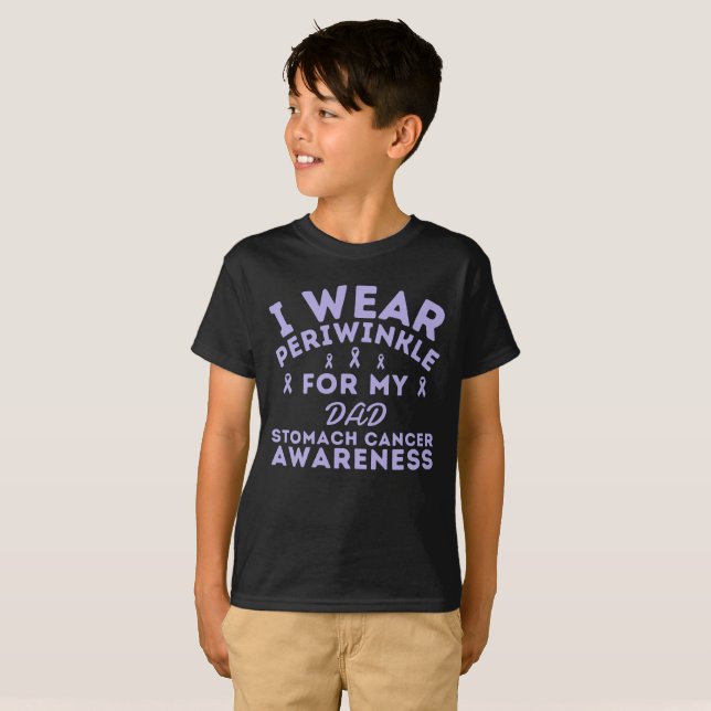 Camiseta Personalizar Yo Uso Cáncer De Estómago Periwinkle (Anverso completo)