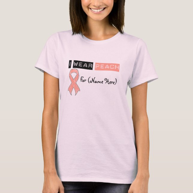 Camiseta Personalizar Yo Uso Cáncer Uterino De Cinta De Pea (Anverso)