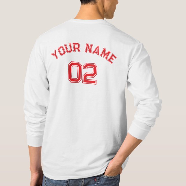 Camiseta Personalize Create Player Name Number Man Mens  (Reverso)
