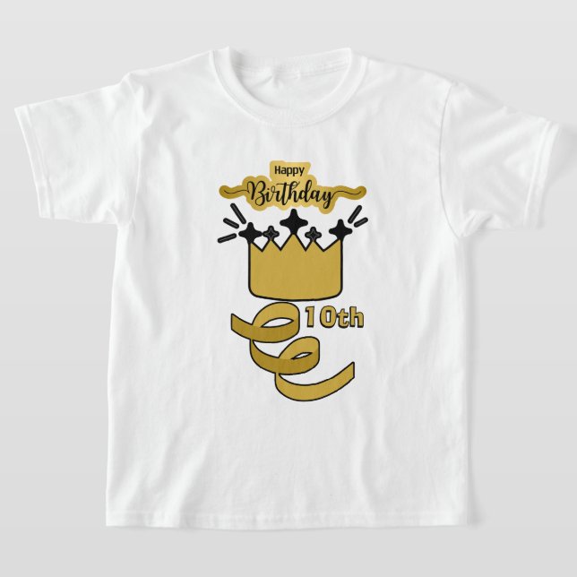 Camiseta  Personalized 10th Birthday King Crown Design (Distribución)
