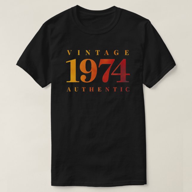 Camiseta Personalized 1974 Print, Retro Inspired Birthday (Diseño del anverso)