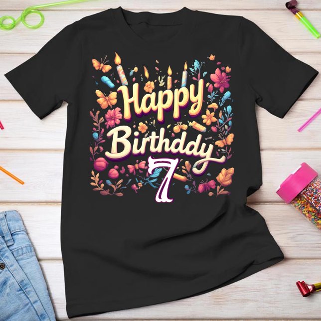 Camiseta Personalized 7th Birthday Girl T-Shirt (Subido por el creador)