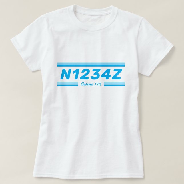 Camiseta Personalized Aircraft Number  T-Shirt (Diseño del anverso)