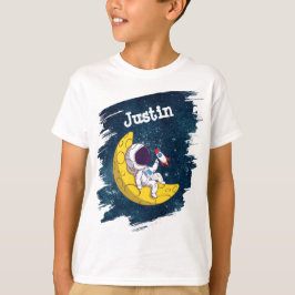 Camiseta Personalized Astronaut on Moon with Rocket
