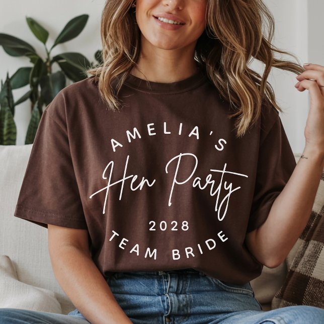 Camiseta Personalized Bride Squad T-Shirt Bridal Party Gift (Personalized Bride Team T-Shirt Gift for Bridal Party, Hen Party or Wedding Matching Outfits)