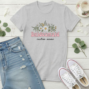 Camiseta Personalized Bridesmaid Name Shirt, Bachelorette 