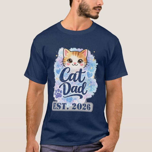 Camiseta Personalized Cat Dad Shirt Custom Cat Dad Gift  (Anverso)