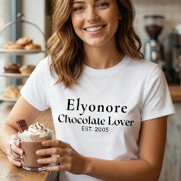 Camiseta Personalized Chocolate Lover Name Established