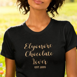 Camiseta Personalized Chocolate Lover Name Established