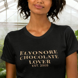 Camiseta Personalized Chocolate Lover Name Established