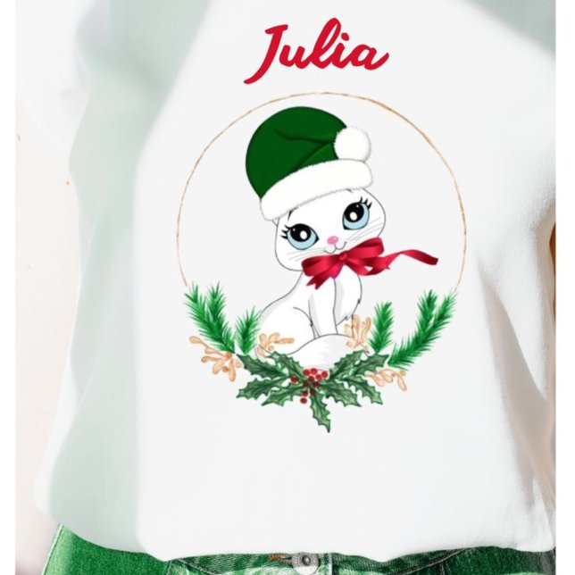 Camiseta Personalized Christmas kitty – Festive holiday  (Subido por el creador)