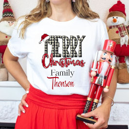 Camiseta Personalized Christmas T-shirt with family name