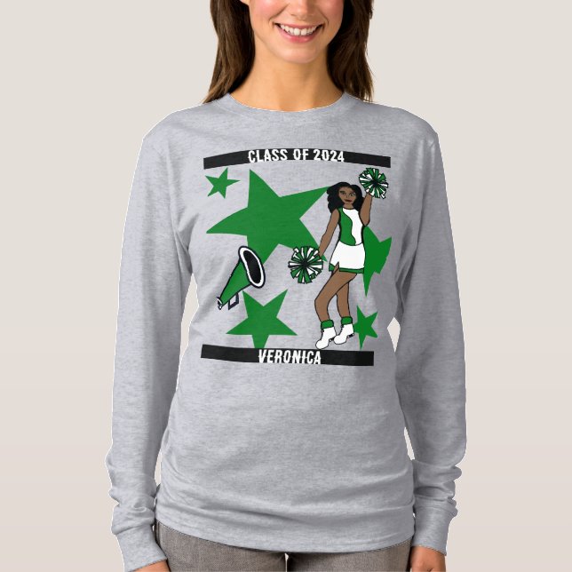 Camiseta Personalized Class of Cheer Shirt Green (Anverso)