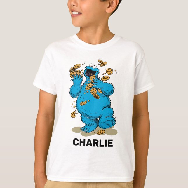 Camiseta Personalized Cookie Monster Crazy Cookies T-Shirt (Anverso)