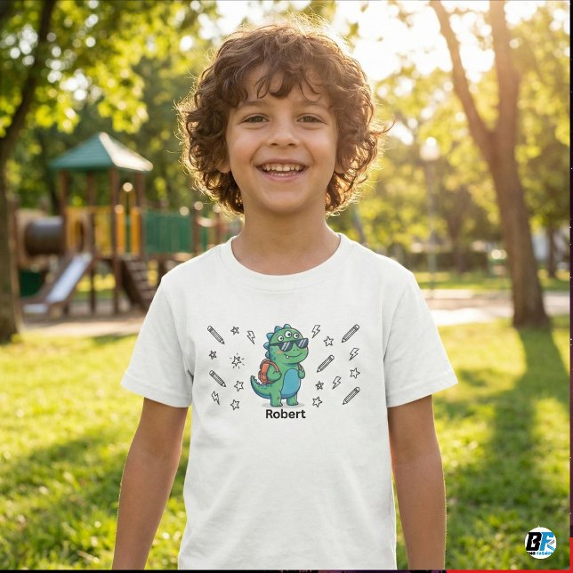 Camiseta Personalized Cool Dinosaur Monster Back to School (Subido por el creador)