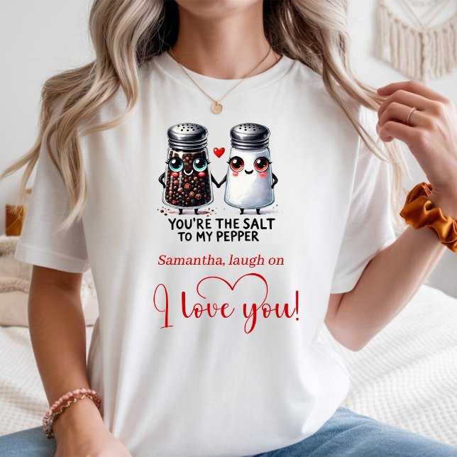 Camiseta Personalized Couple Valentine Funny Food Women Tee (Personalized Couple Valentine Funny Food Women Tee)