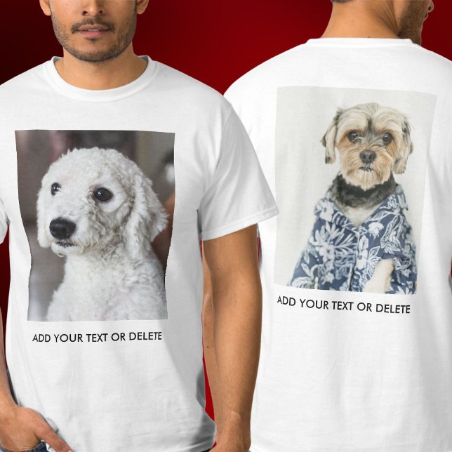 Camiseta Personalized Double Sided Photo Text White (Subido por el creador)