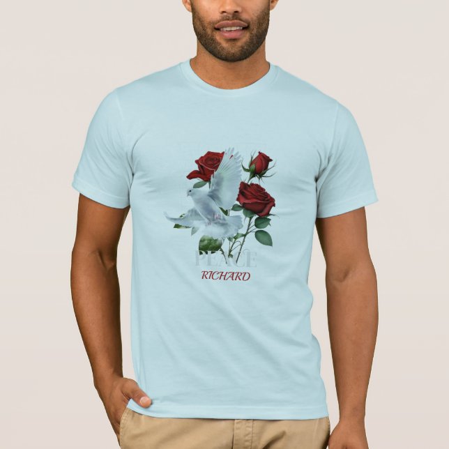 Camiseta Personalized Dove Rose Custom Name T-Shirt (Anverso)