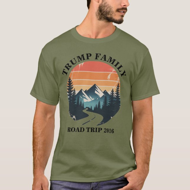 Camiseta Personalized Family Trip Retro Mountain Sun (Anverso)