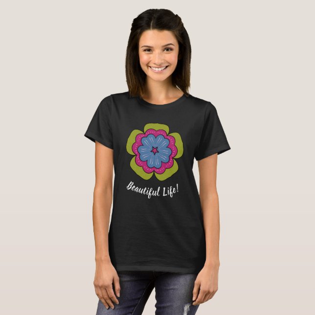 Camiseta Personalized Floral Graphic Women's Basic T-Shirt (Anverso completo)