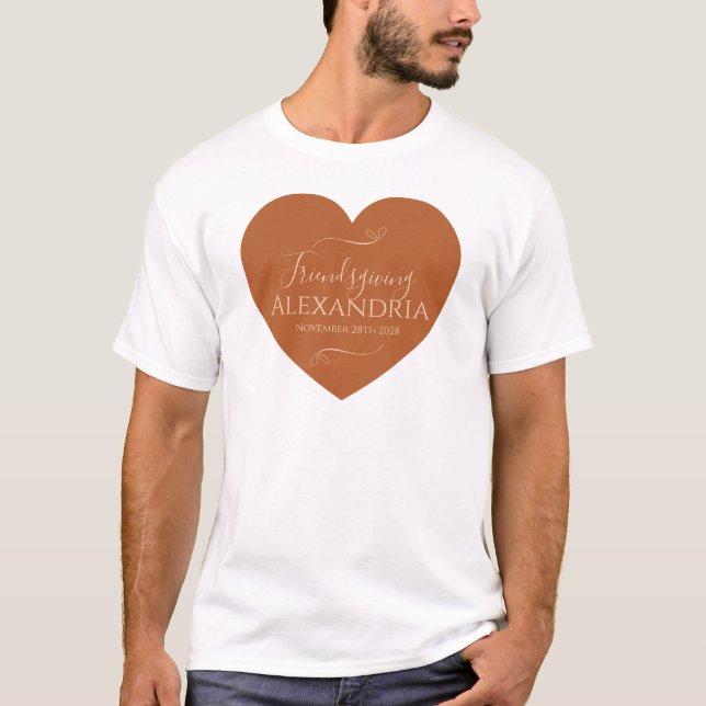 Camiseta Personalized Friendsgiving Heart Party Favor (Anverso)