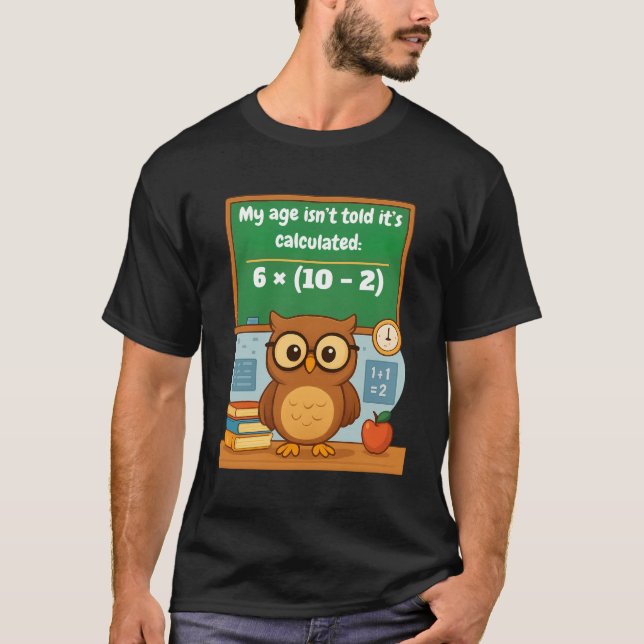 Camiseta Personalized Funny Math Lover Humor Owl Birthday  (Anverso)