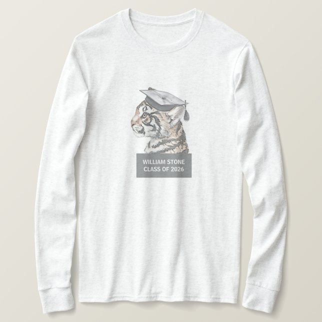 Camiseta Personalized Graduation T-Shirt | Tiger Grad (Anverso del diseño)