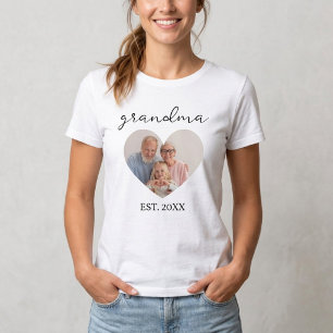 Camiseta Personalized Grandma Shirt with Photo and Date