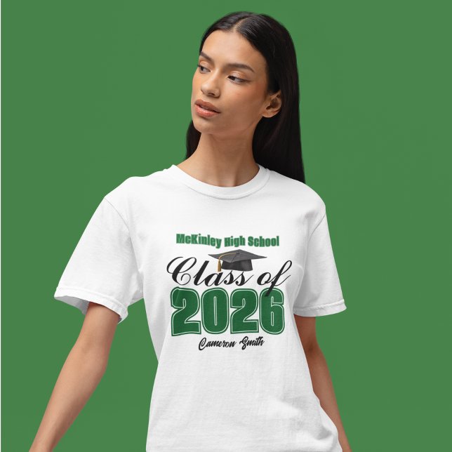 Camiseta Personalized Green Class of 2026 Graduation (Subido por el creador)