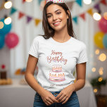 Camiseta Personalized Happy Birthday T-Shirt, Women's<br><div class="desc">Happy birthday shirt cake, Personalized Happy Birthday T-Shirt, Women's Glitter Cake Tee, Custom Name Birthday Gift, Glamorous Iridescent Glitter Shirt Celebrate your birthday or a special someone's with this gorgeous T-Shirt featuring a unique and glamorous design! Our Happy Birthday Cake shirt is the perfect gift idea for friends, sisters, or...</div>