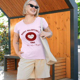 Camiseta Personalized Happy Valentine's Day Red Pink