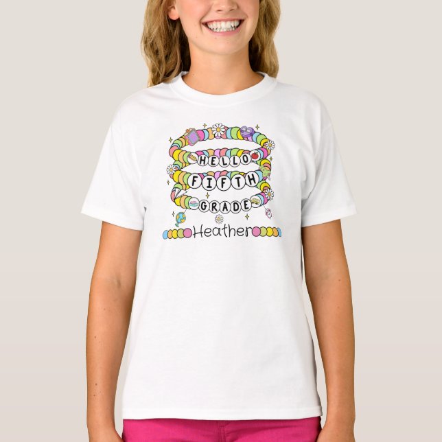 Camiseta Personalized Hello Fifth Grade T-shirt (Anverso)