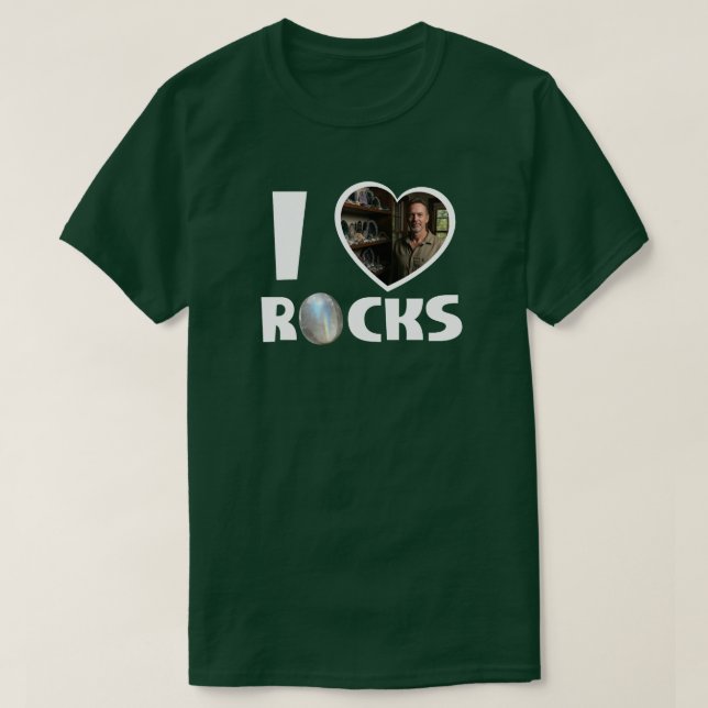 Camiseta Personalized 'I Love Rocks' Custom Photo (Diseño del anverso)
