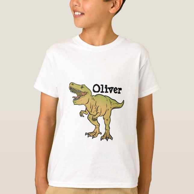 Camiseta Personalized Kids T-REX Dinosaur Birthday (Anverso)