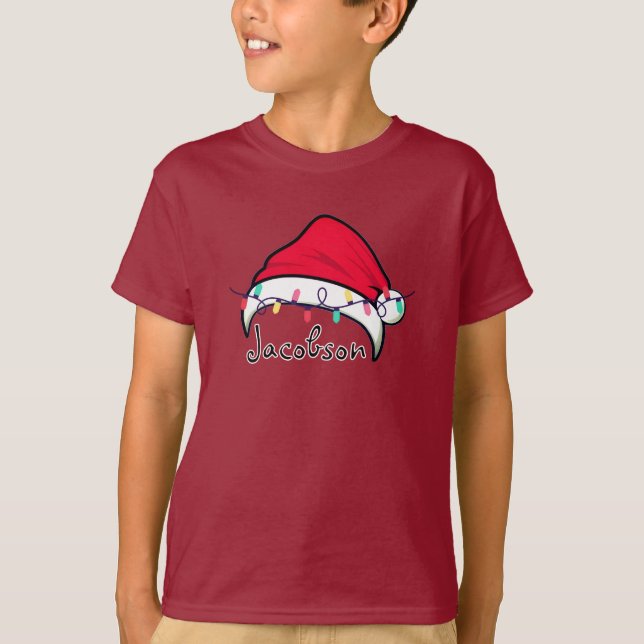 Camiseta Personalized Kids T-Shirt Custom Name, Christmas  (Anverso)
