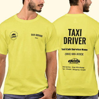 Camiseta Personalized Logo Yellow Cab Taxi Driver Shirt