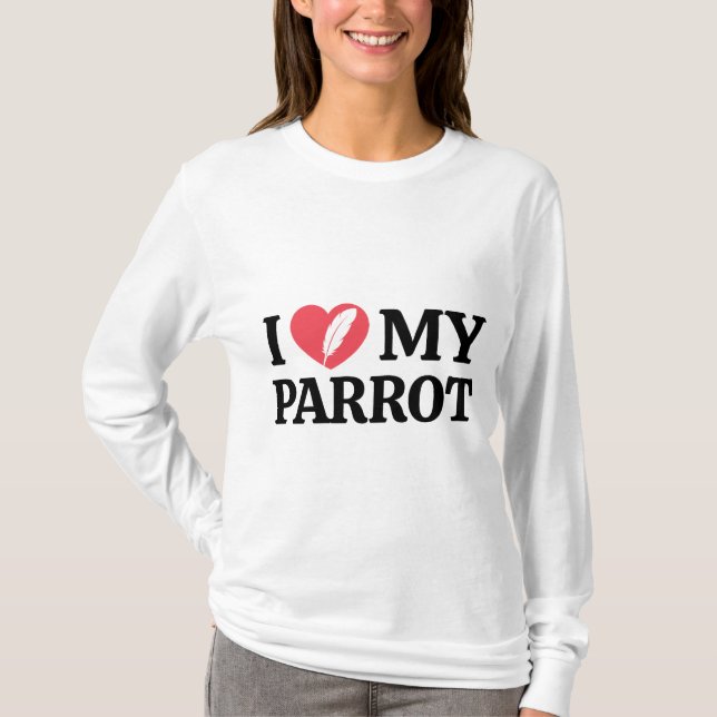 Camiseta Personalized Minimal Parrot Love Typography (Anverso)
