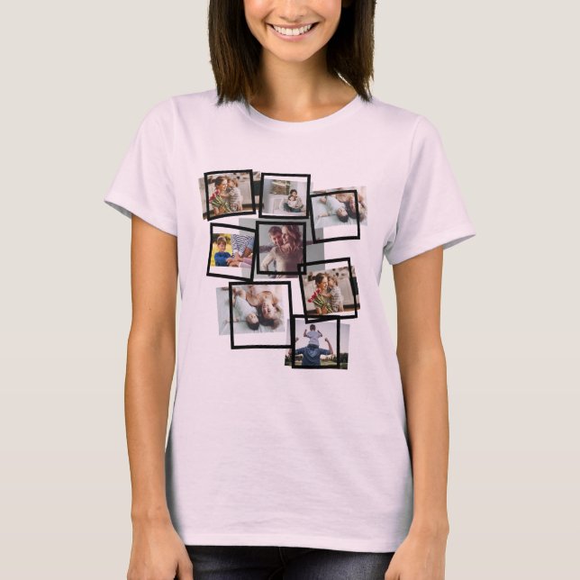 Camiseta Personalized Mother's Day Photo Collage 9 Pictures (Anverso)
