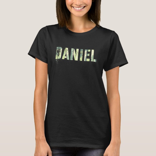 Camiseta Personalized Name Daniel Camo Boy Military Birthda (Anverso)