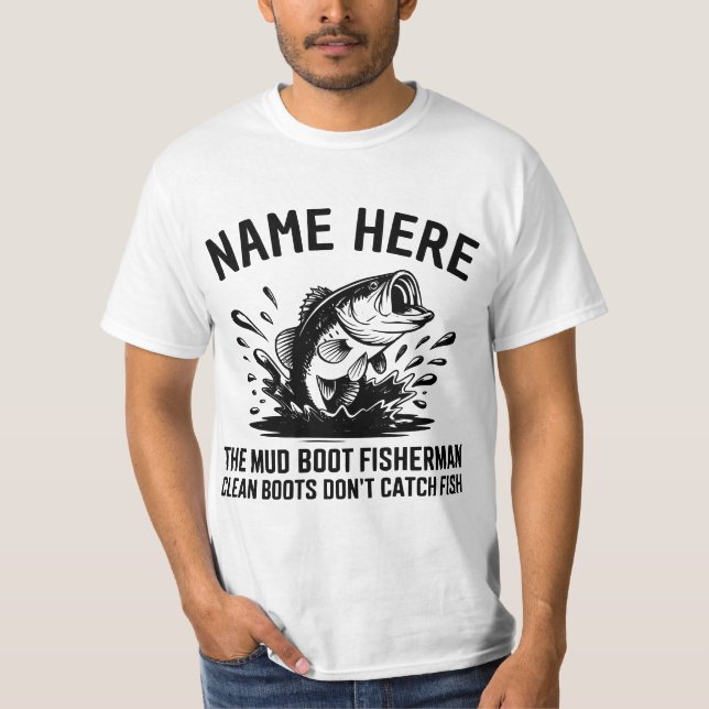 Camiseta Personalized Name Largemouth Bass Fisherman (Anverso)