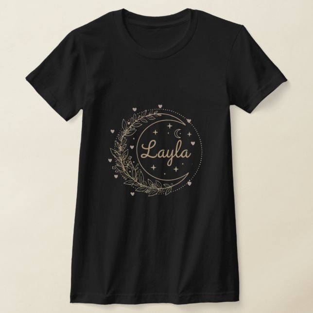 Camiseta Personalized Name T-Shirt - Elegant Crescent Moon (Distribución)