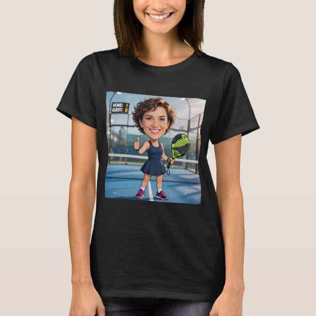 Camiseta Personalized Paddle/Pickleball Caricature   (Anverso)
