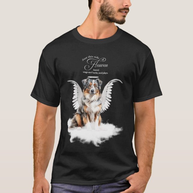 Camiseta Personalized Pet Memorial Australian Shepherd Dog (Anverso)