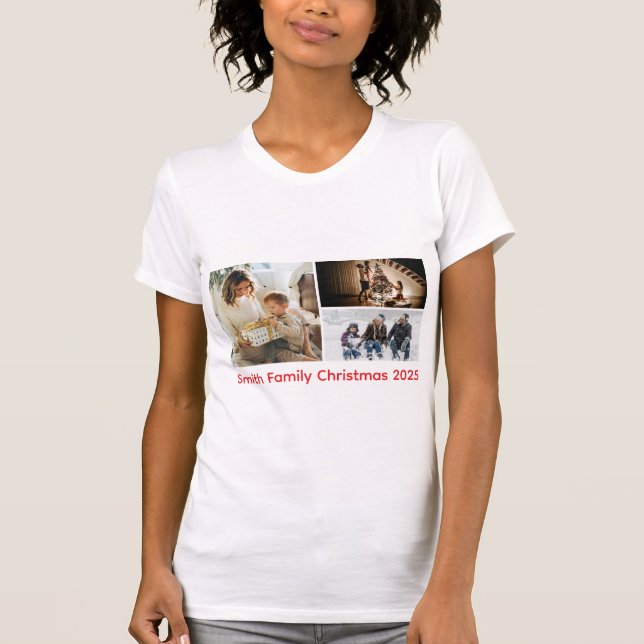 Camiseta Personalized Photo Collage Family Christmas (Anverso)