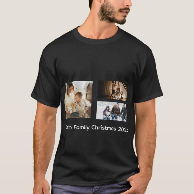 Camiseta Personalized Photo Collage Family Christmas (Anverso)