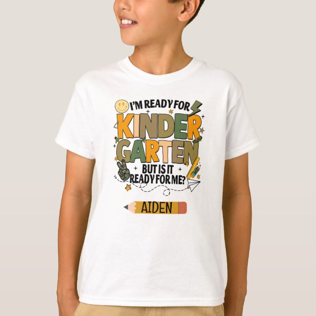 Camiseta Personalized Ready For Kindergarten T-shirt (Anverso)