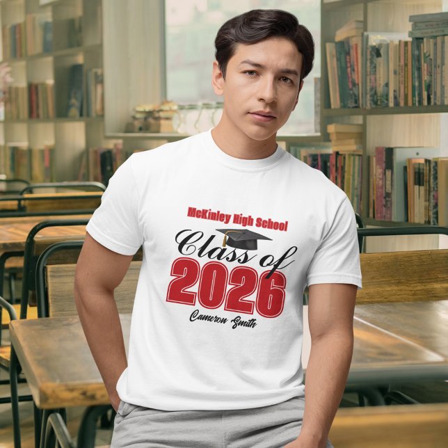 Camiseta Personalized Red Class of 2026 Graduation (Subido por el creador)