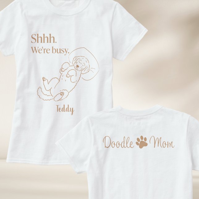 Camiseta Personalized Sleeping Doodle Mom Shirt Custom Name (Subido por el creador)